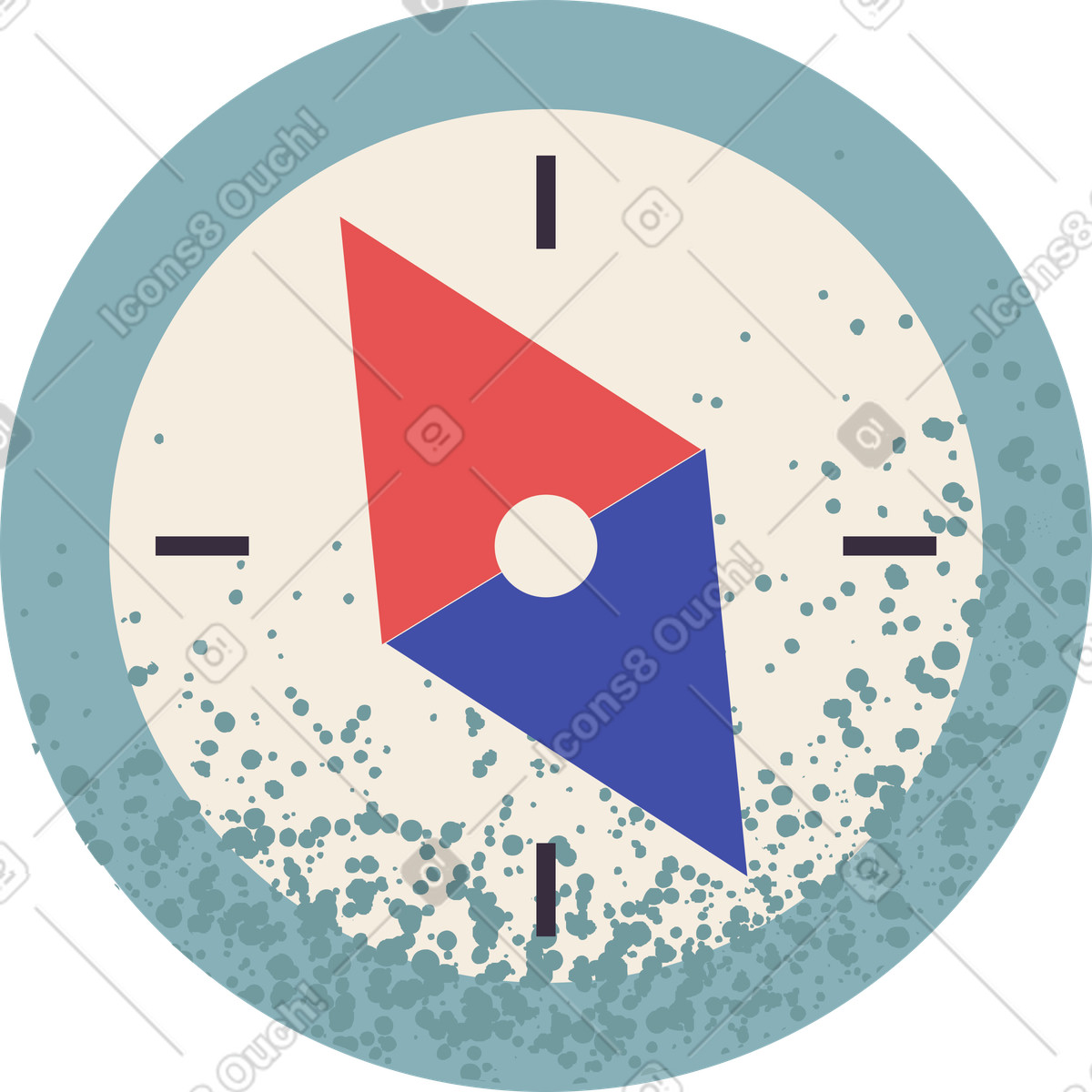 Bussola illustrazione in stile Pale scarica in PNG, SVG