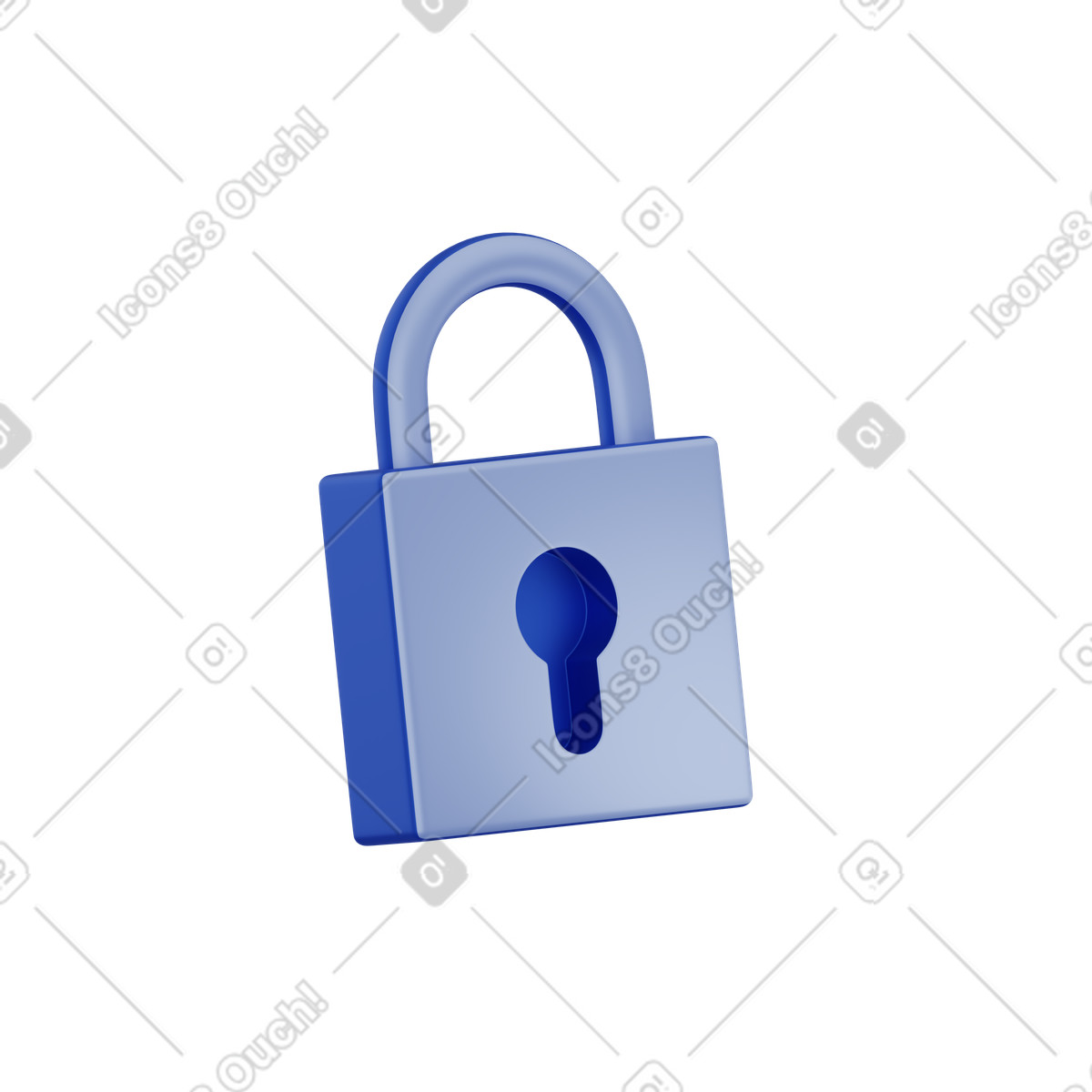 Ilustração de Cadeado azul em no estilo 3D Techny para baixar em PNG, SVG