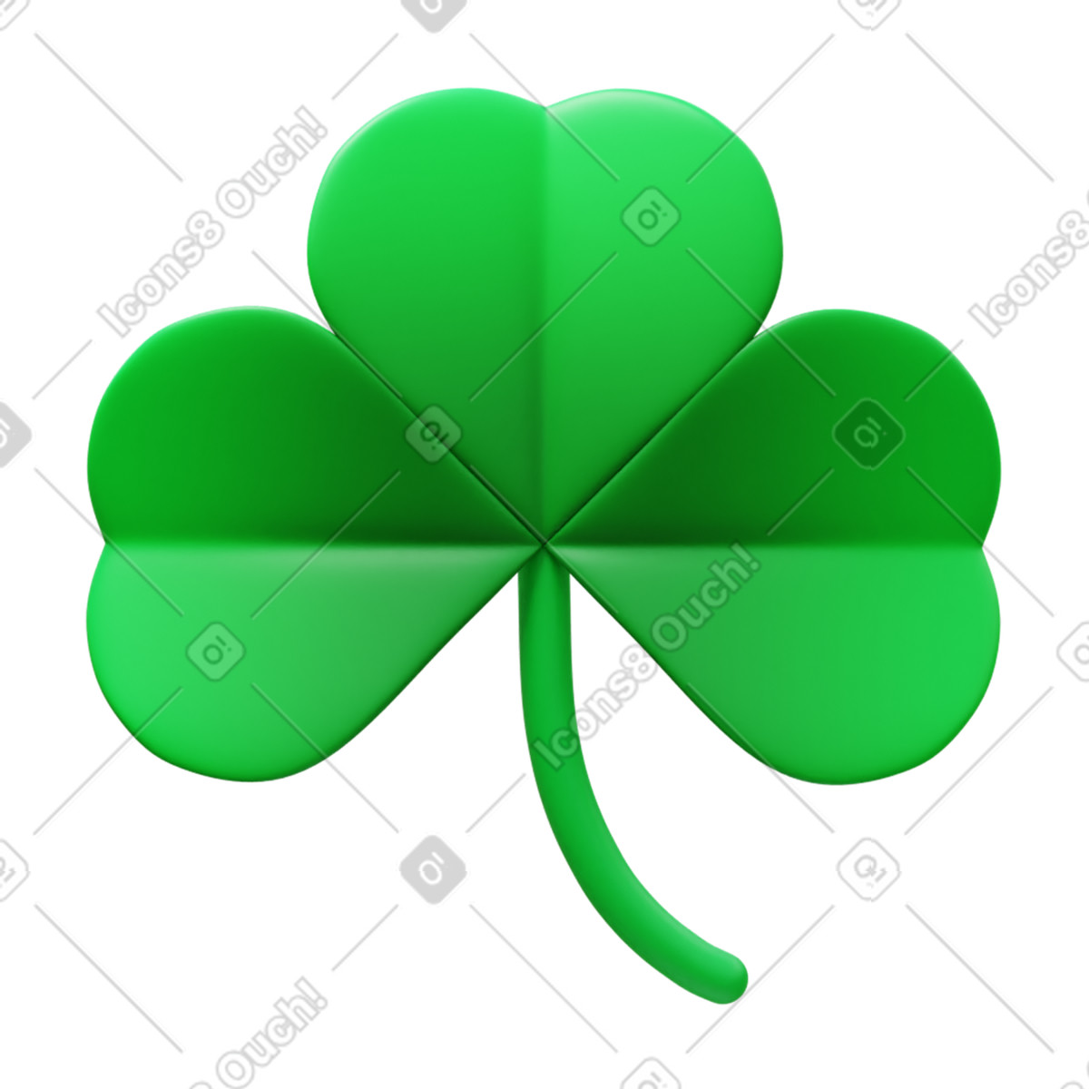 Ilustración Three leaf clover en estilo 3D Fluency a descargar en PNG y SVG