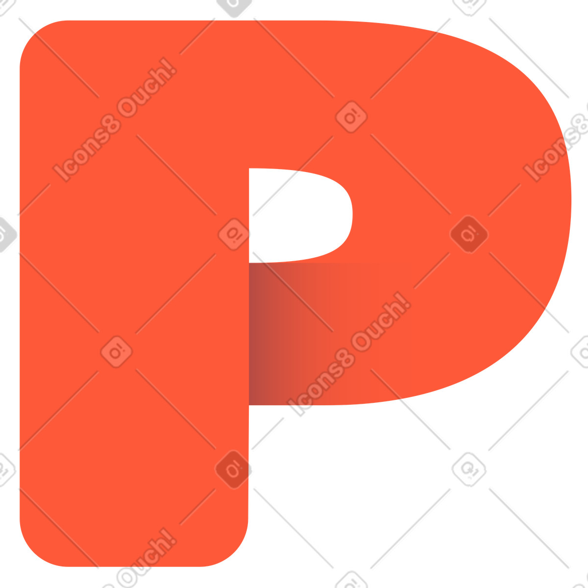 Ilustración Letra p en estilo Beam a descargar en PNG y SVG
