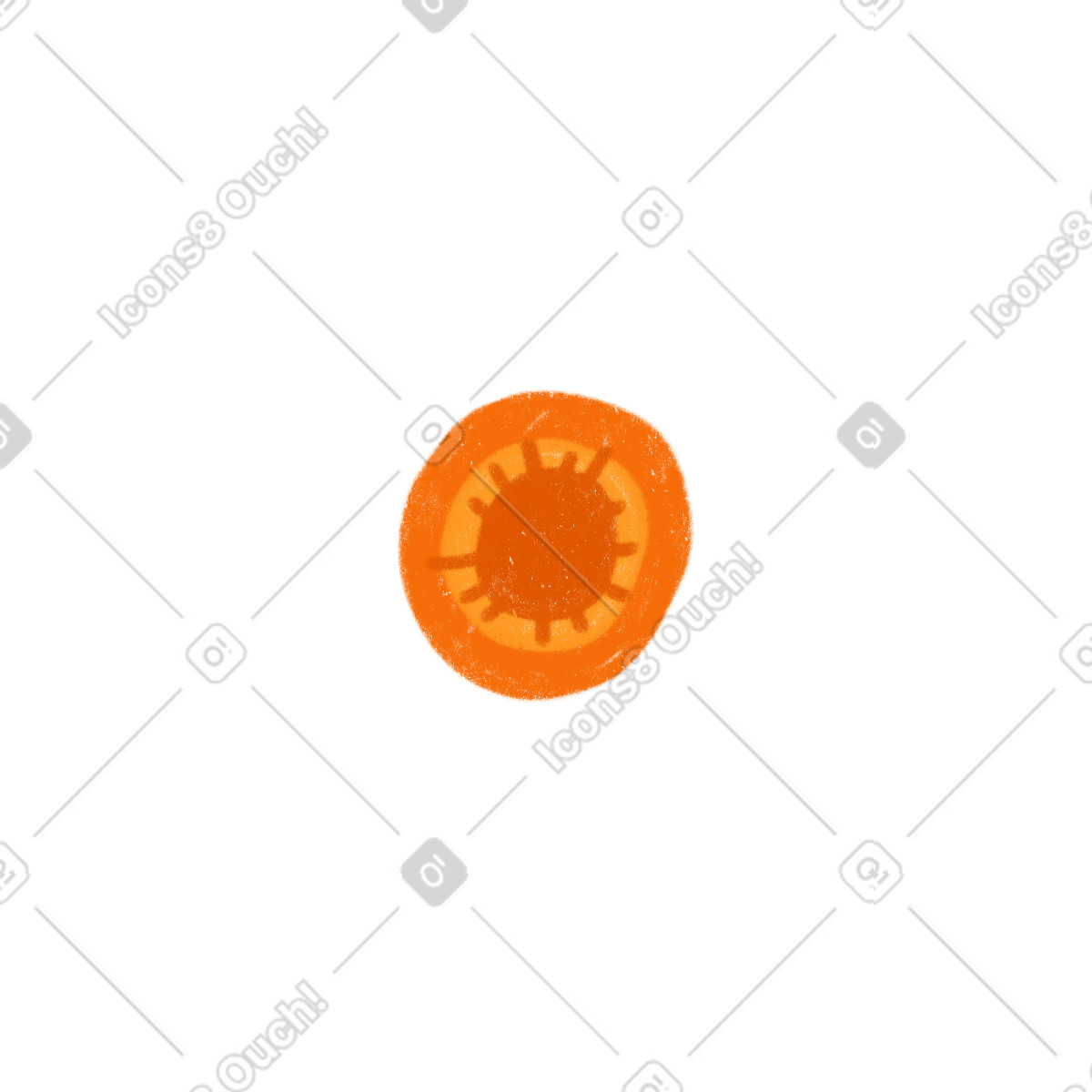 Cozy スタイルの Carrot slice のイラストをPNG、SVG形式でダウンロード