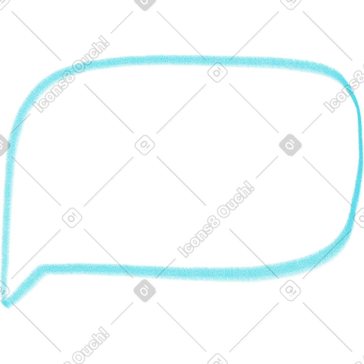 Illustration Bulle de dialogue carré bleu dans le style Doodle à télécharger aux formats PNG, SVG