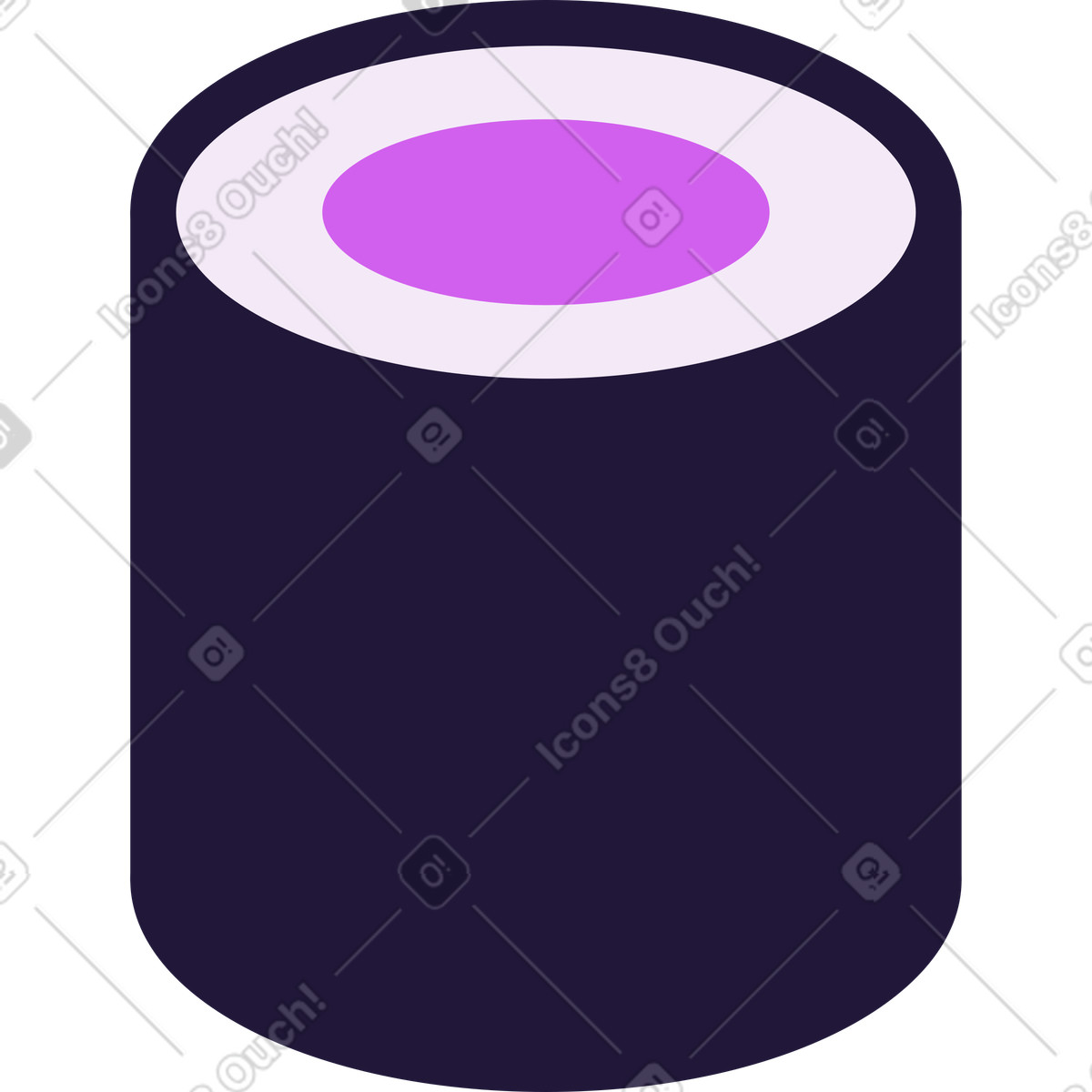 Ilustración Rollo de sushi en estilo Conifer a descargar en PNG y SVG