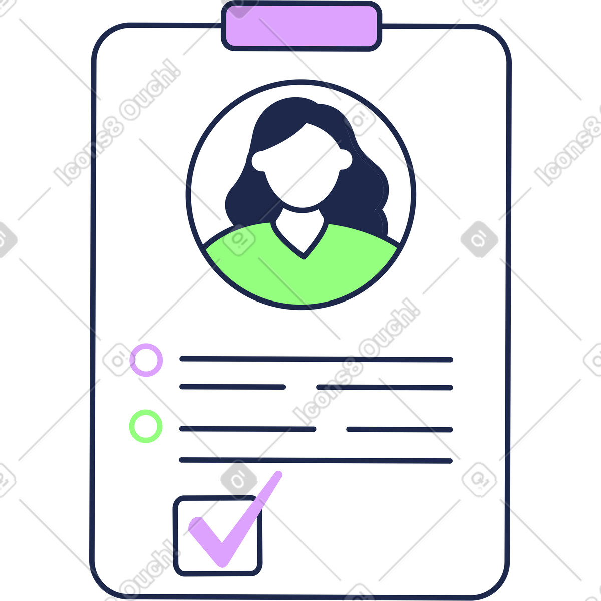 Clipboard illustration in Outline style download in PNG, SVG