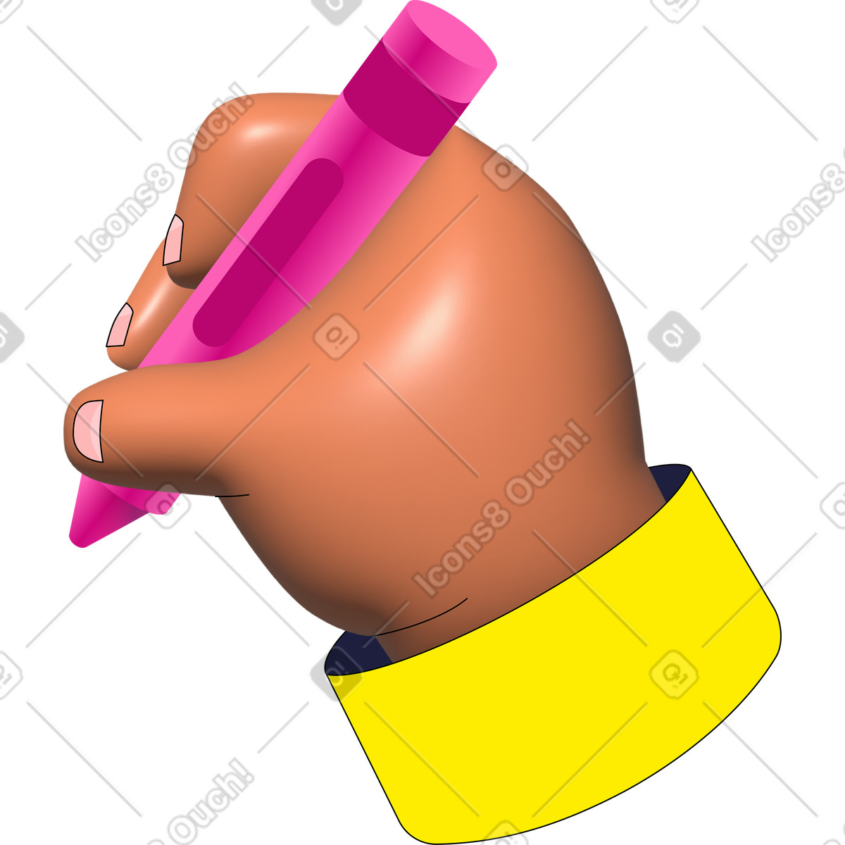 Ilustración Hand with a wax crayon en estilo Pop descargar en PNG y SVG