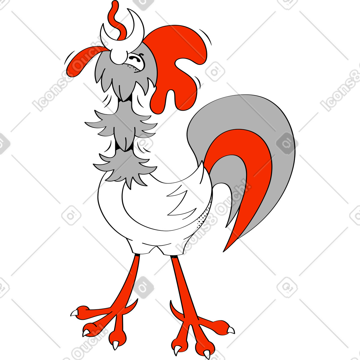 Ilustración Polla en estilo Looney a descargar en PNG y SVG