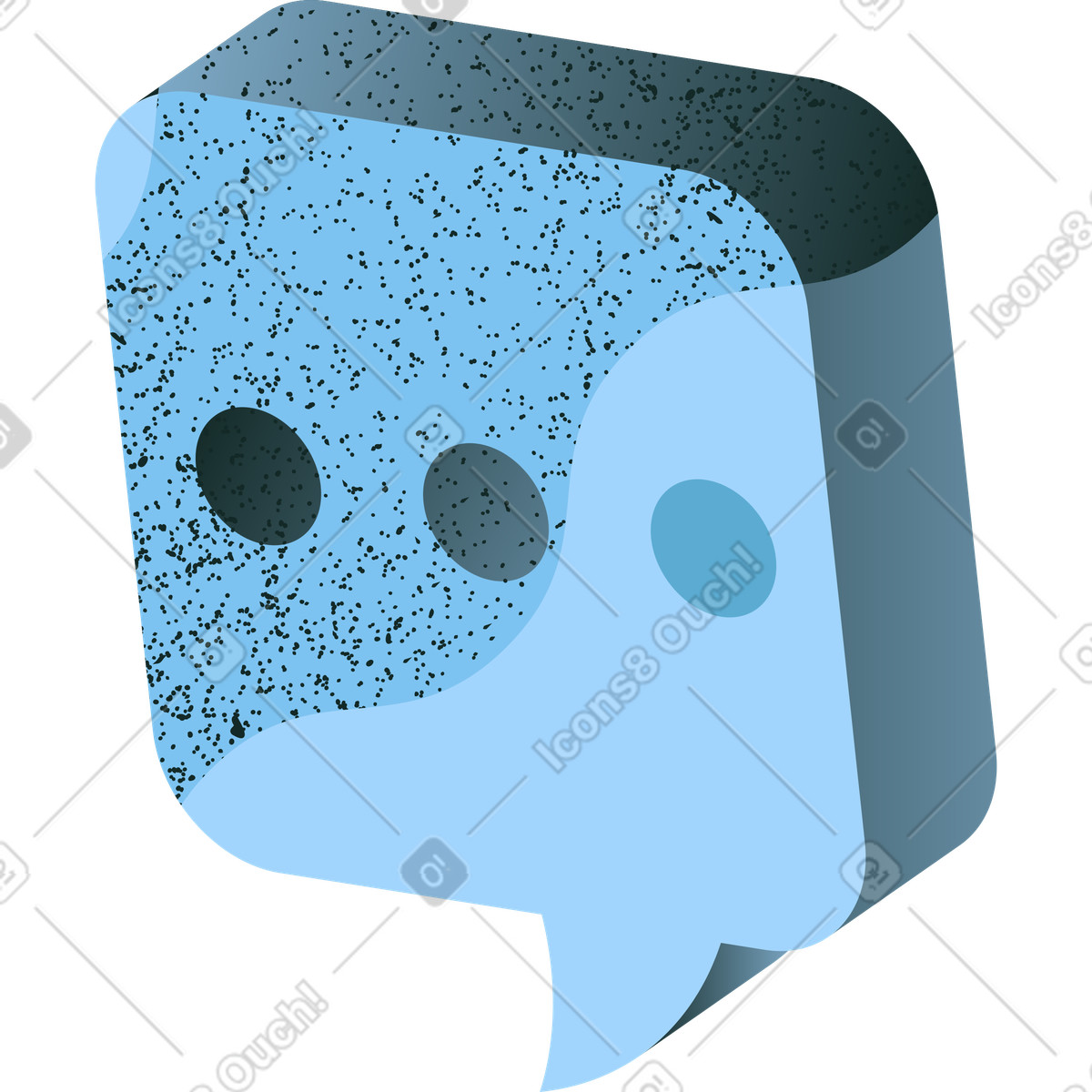 Speech bubble with ellipses in isometry illustration Concept style download PNG, SVG