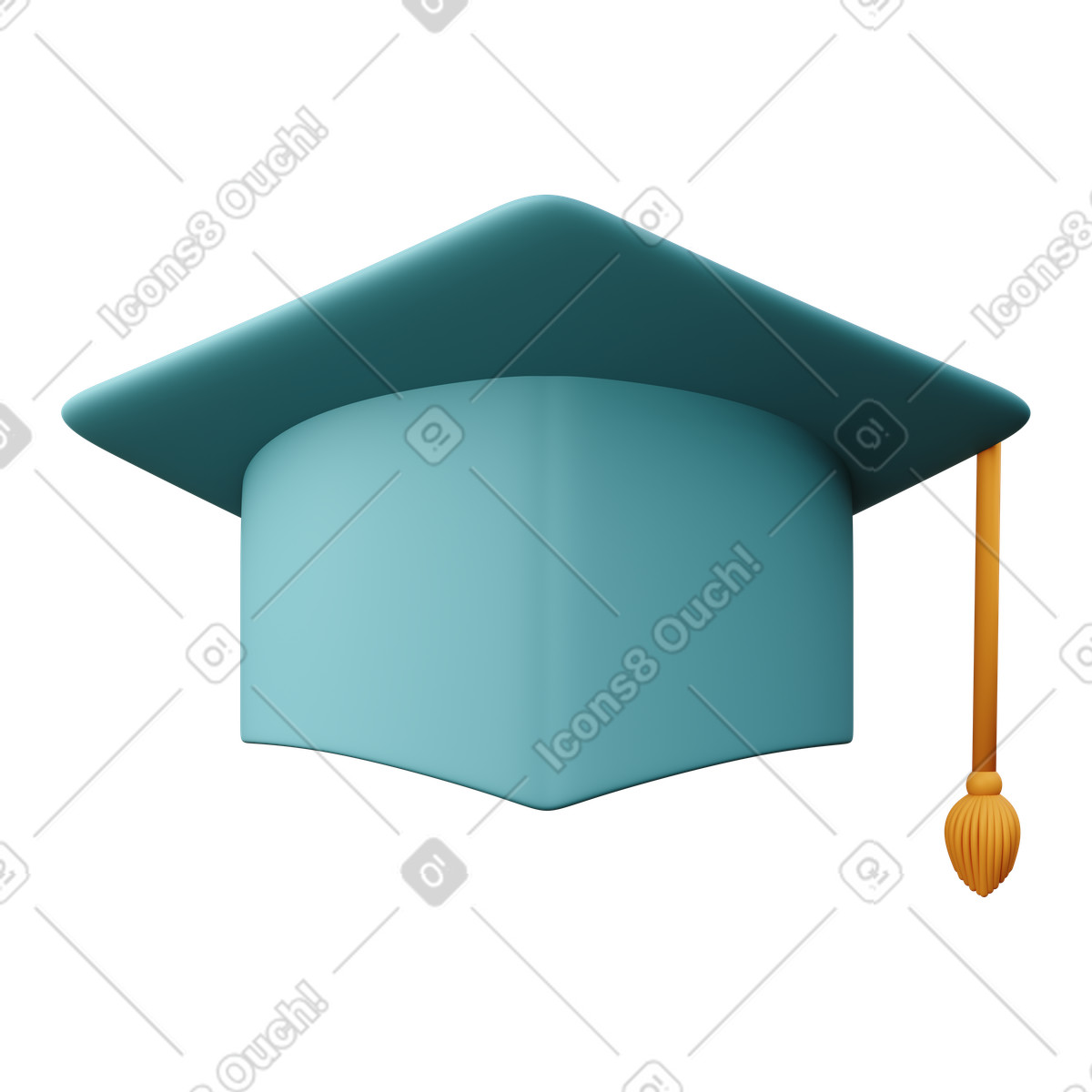Graduation cap illustration representing educational achievement in college clipart
