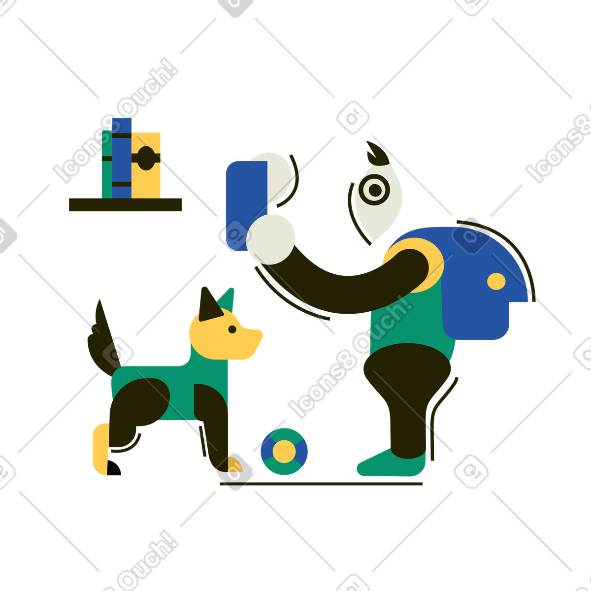 Schoolboy takes a book from the shelf illustration clipart images in GIF, PNG