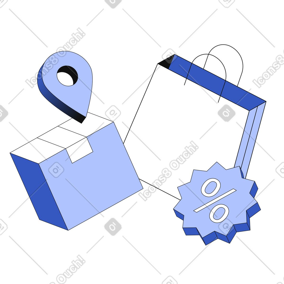 Shopping for items on sale illustration in PNG, SVG