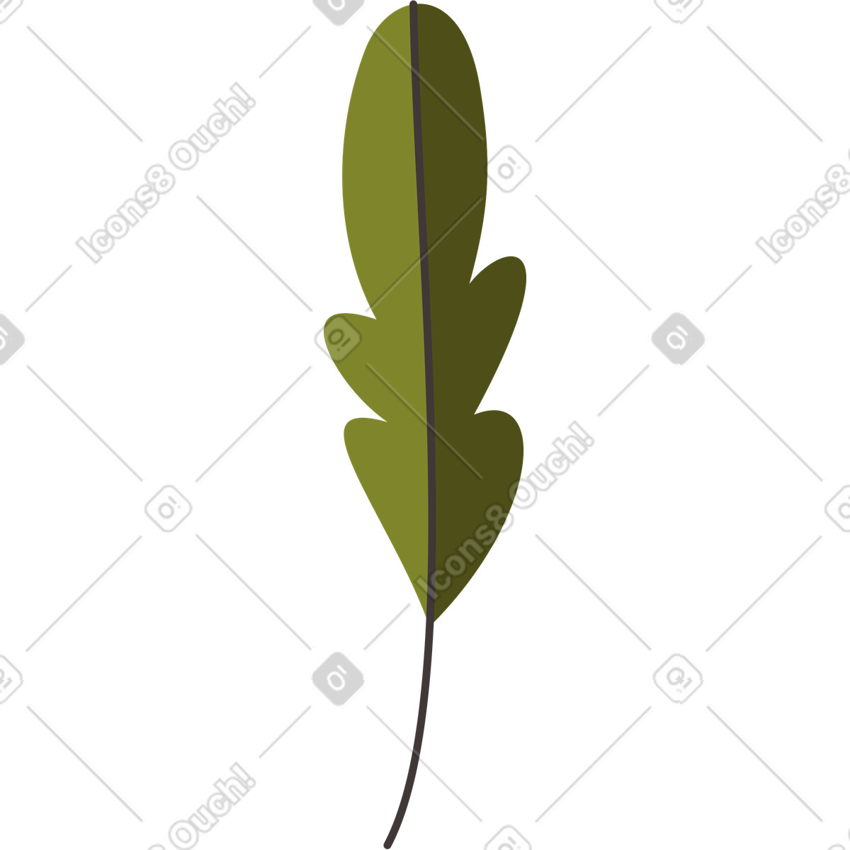 Blatt-Illustration im Dizzy-Stil als Download in PNG, SVG