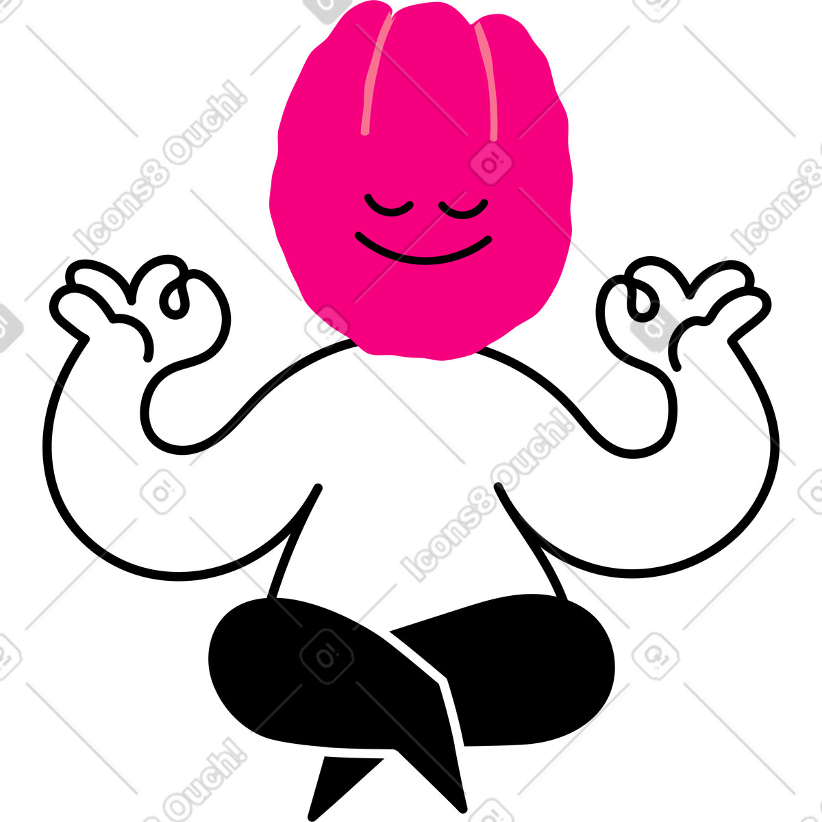 Personaggio meditante illustrazione in stile Giggle scarica in PNG, SVG