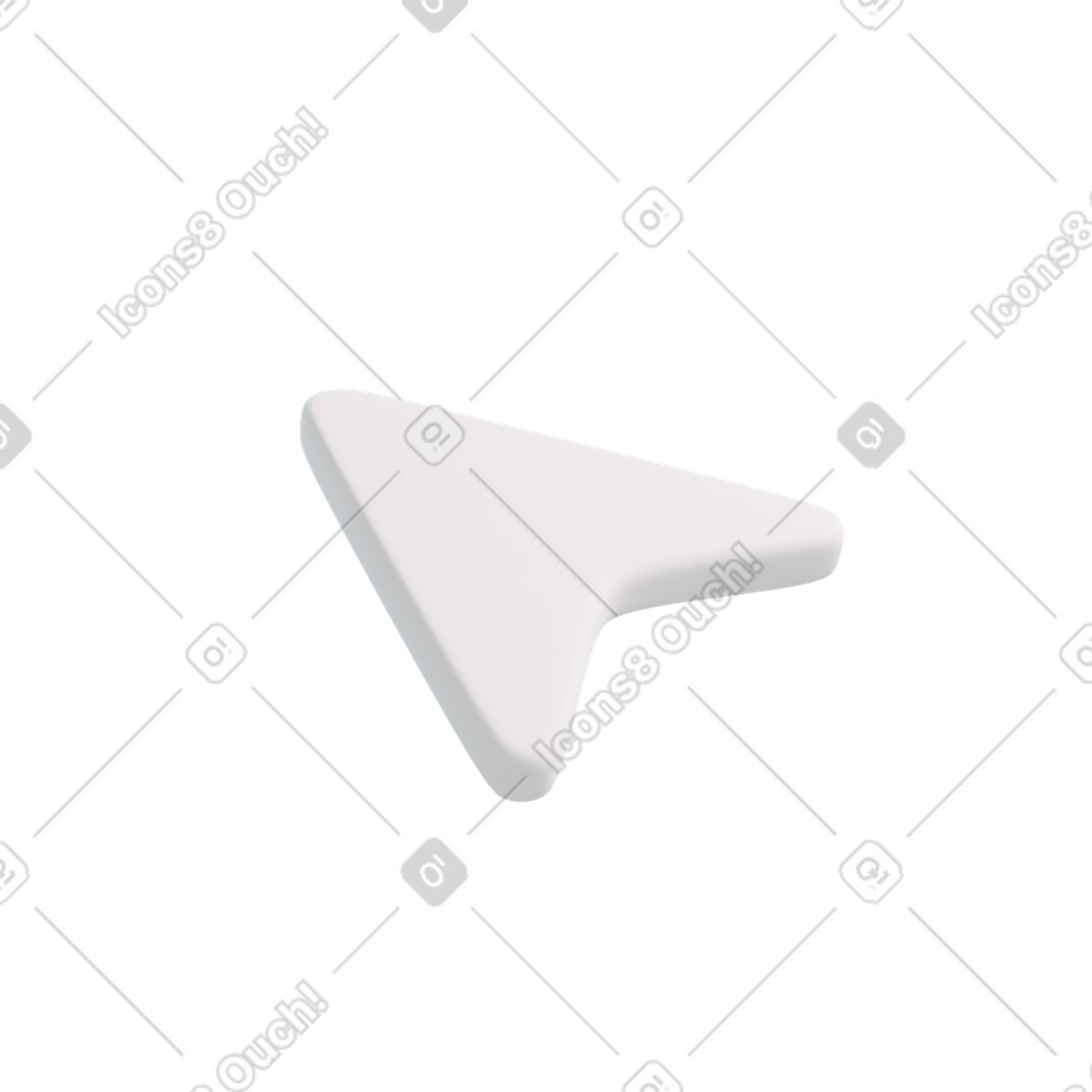 Ilustração de Ícone cursor branco em no estilo 3D Blueprint para baixar em PNG, SVG