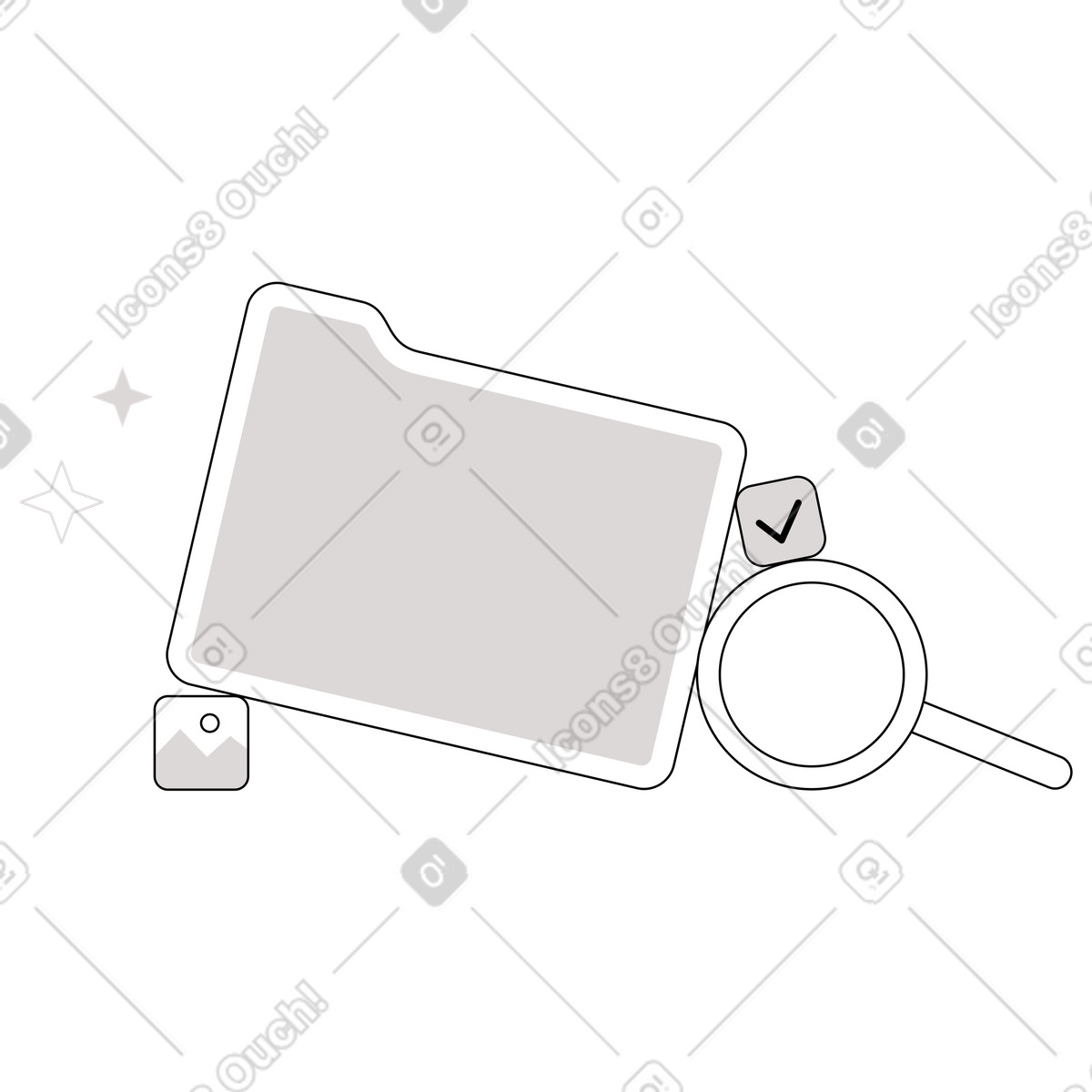 Иллюстрация Поиск файлов в папке стиле Shade — скачать форматах PNG, SVG