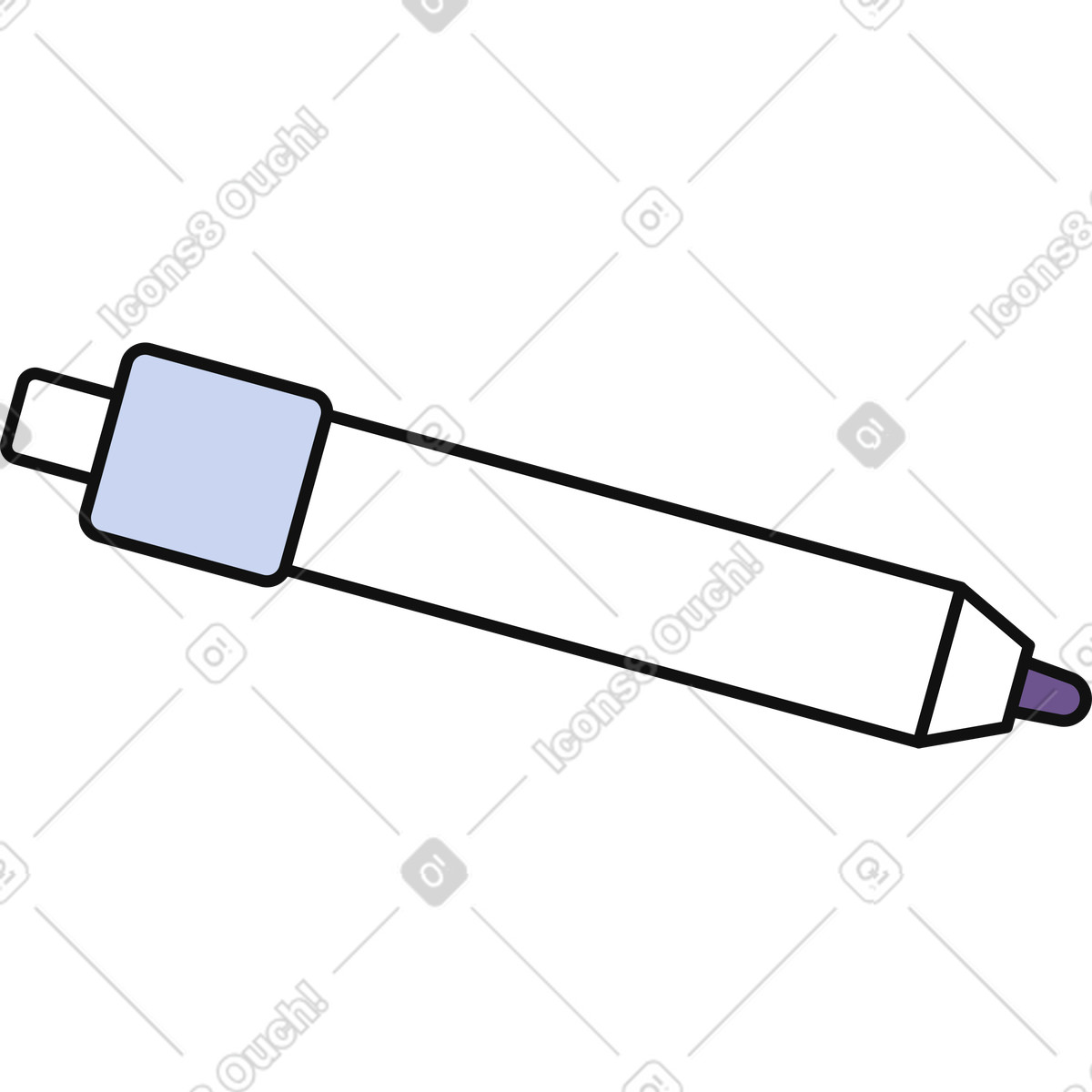 White mechanical pen-Illustration im Bloom-Stil als Download in PNG, SVG