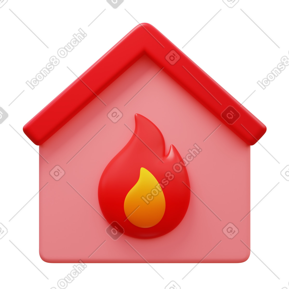 Fire station illustration in 3D Fluency style download in PNG, SVG
