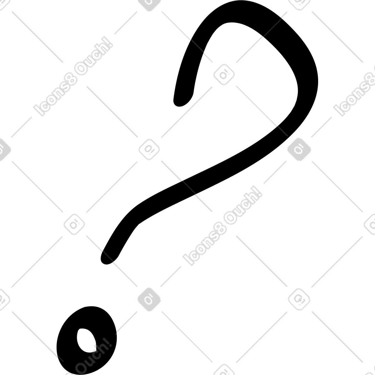 Question mark illustration in Comic style download in PNG, SVG