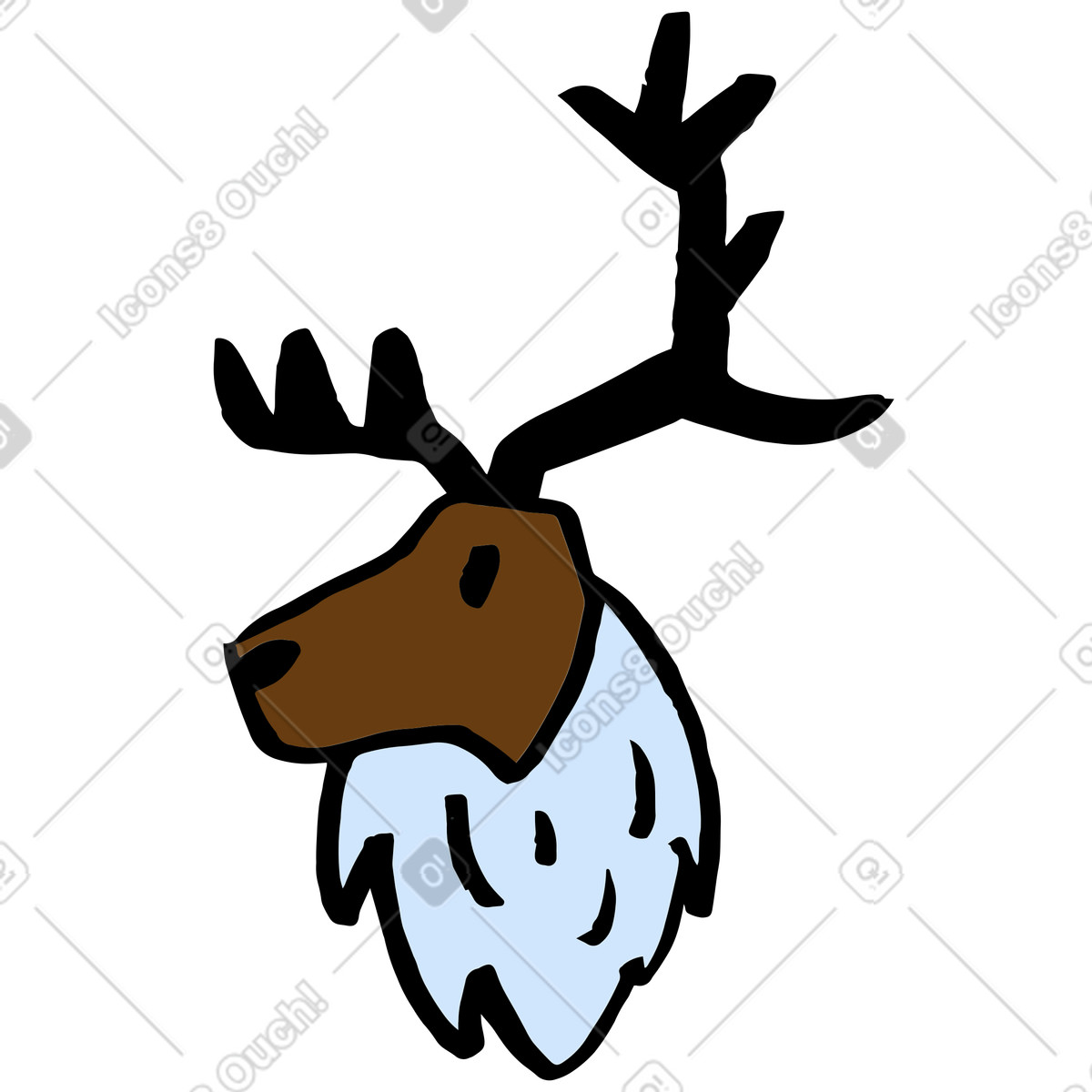 Ilustração de Cabeça alce em no estilo Scandi para baixar em PNG, SVG