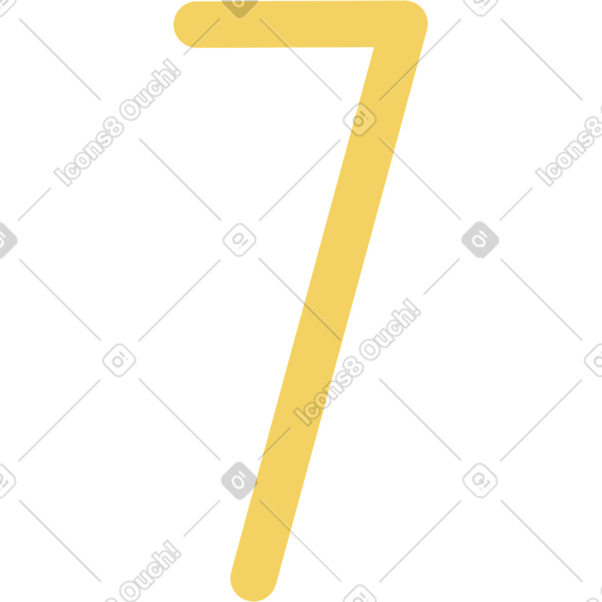 下载 Macaroni 风格的 黄色7位数 插画，支持 PNG、SVG 格式