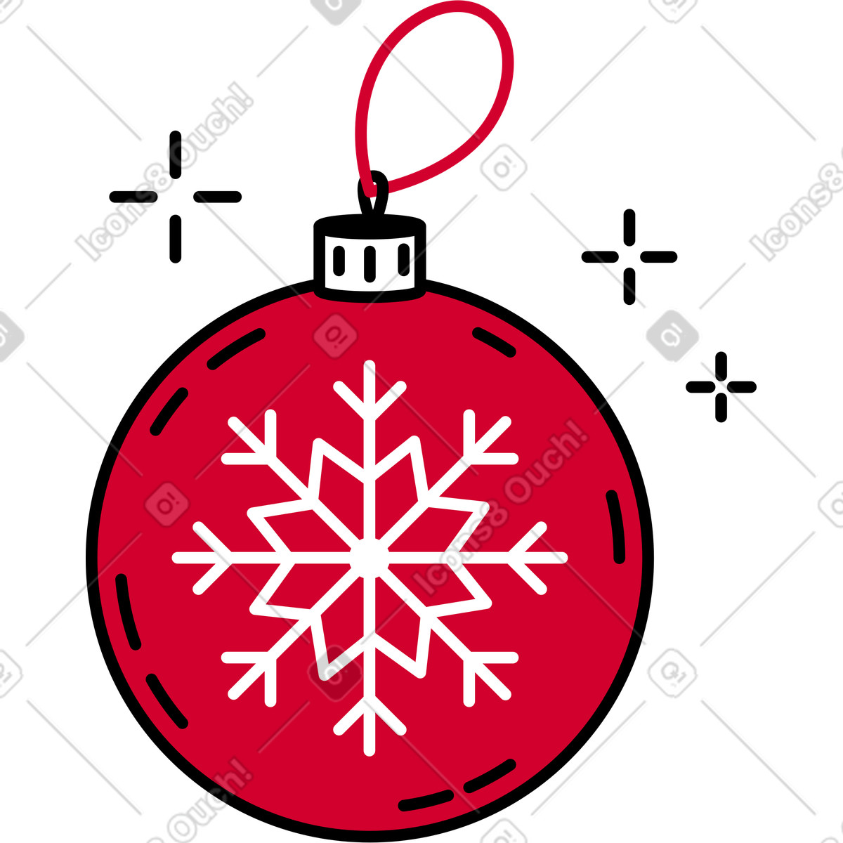 Ilustração de Enfeite natal com floco neve em no estilo Ruby para baixar em PNG, SVG