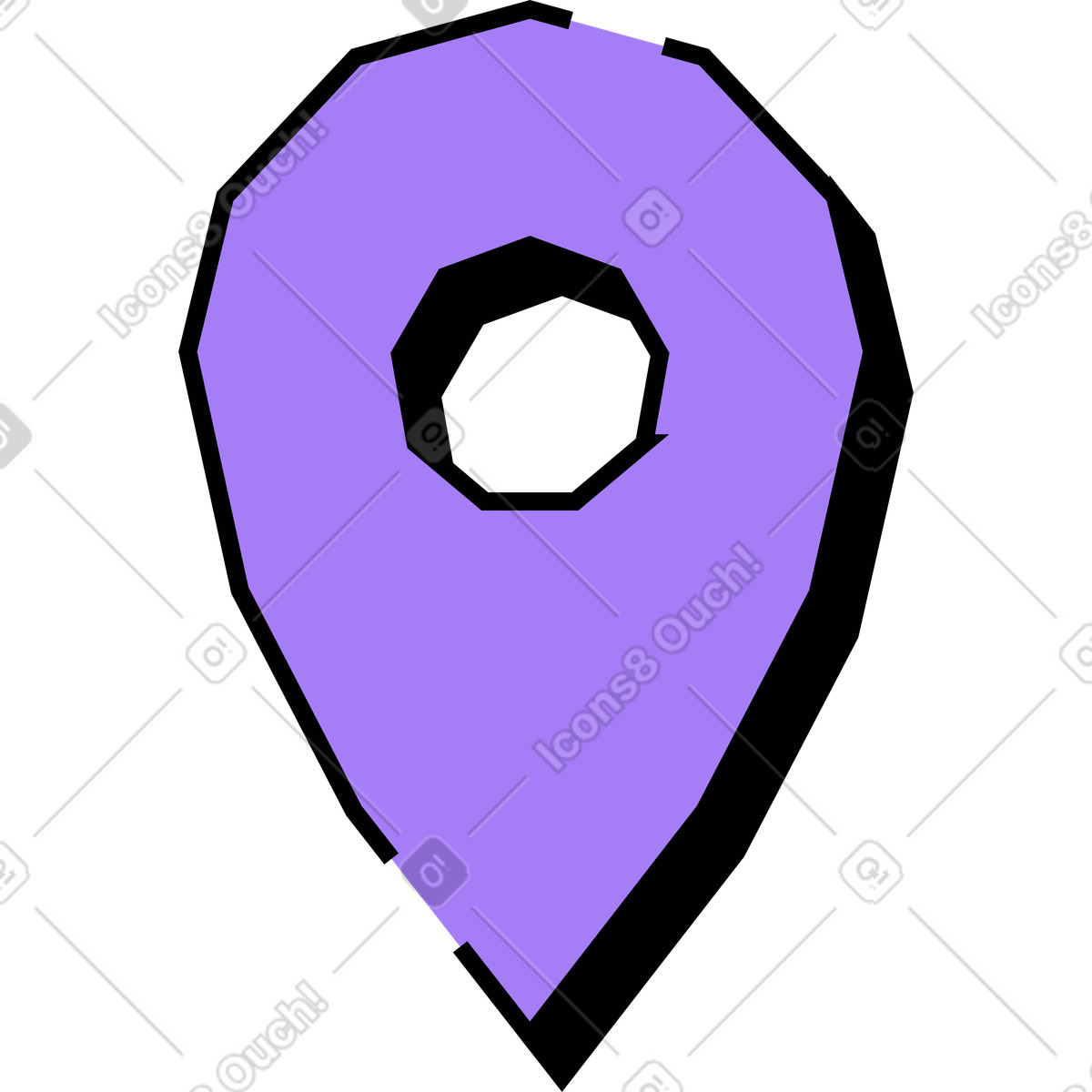 Ilustración Pin de ubicación en estilo Amethyst a descargar en PNG y SVG