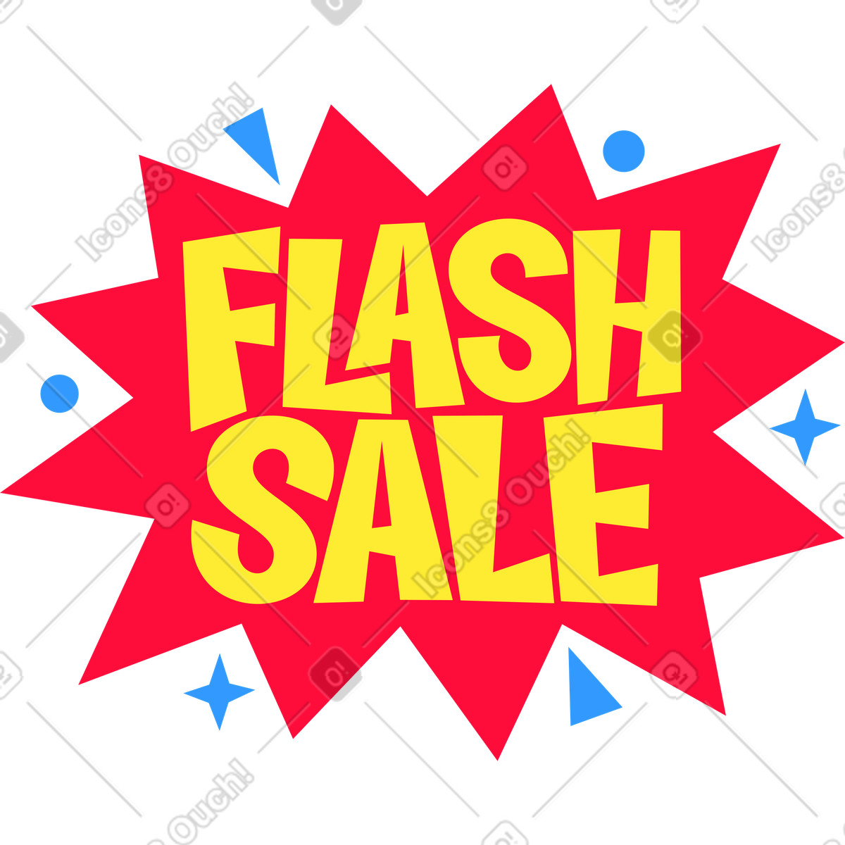 Ilustración Texto de forma explosión venta flash letras en estilo Lettering a descargar en PNG y SVG