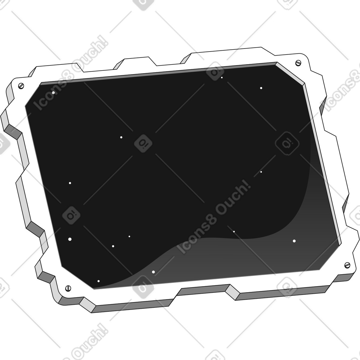 下载 Futuristic 风格的 未来感十足的显示器，星空之夜 插画，支持 PNG、SVG 格式