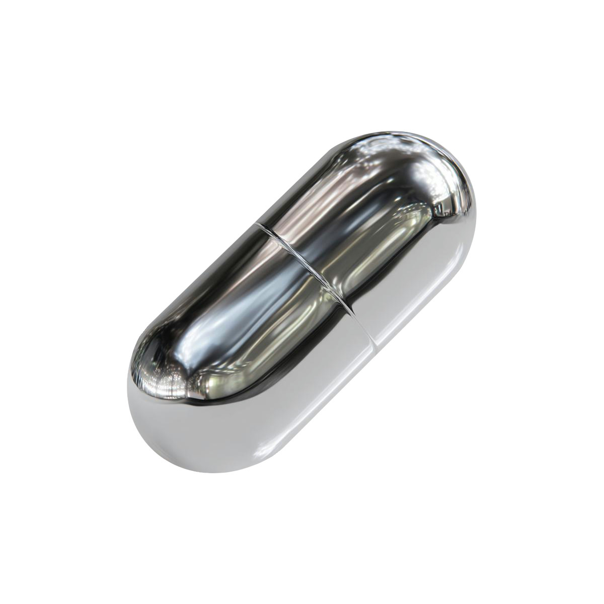 Ilustração de Ícone pílula metal, ativo interface ia, design tecnologia saúde, objeto cromado brilhante, minimalismo digital em no estilo Metallic para baixar em PNG, SVG