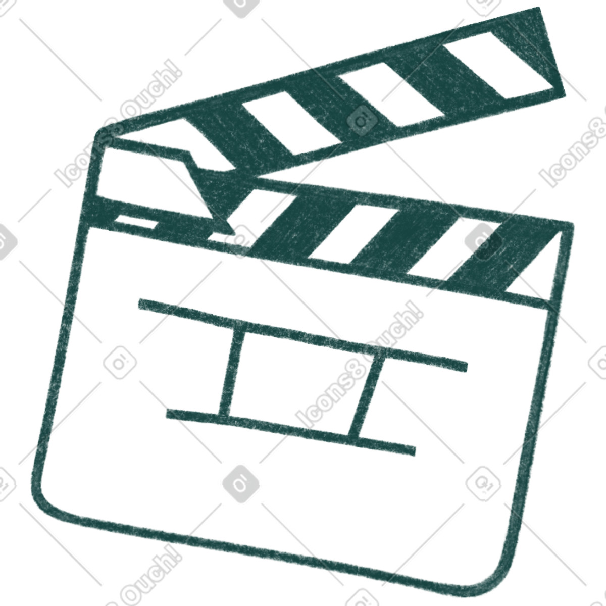 Clapperboard illustration in Tutti style download in PNG, SVG
