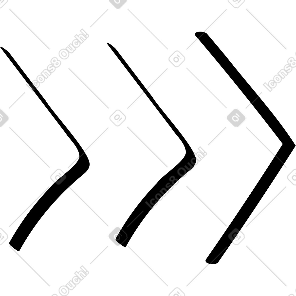 Twirl スタイルの 黒矢印右 のイラストをPNG、SVG形式でダウンロード