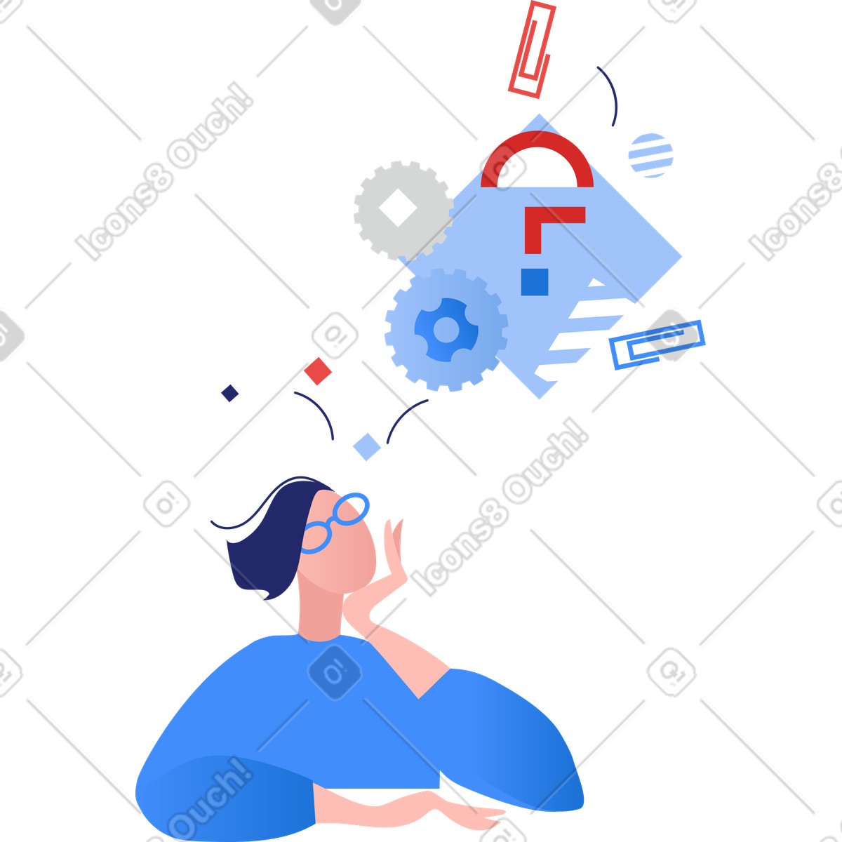 Clip スタイルの 考え のイラストをPNG、SVG形式でダウンロード