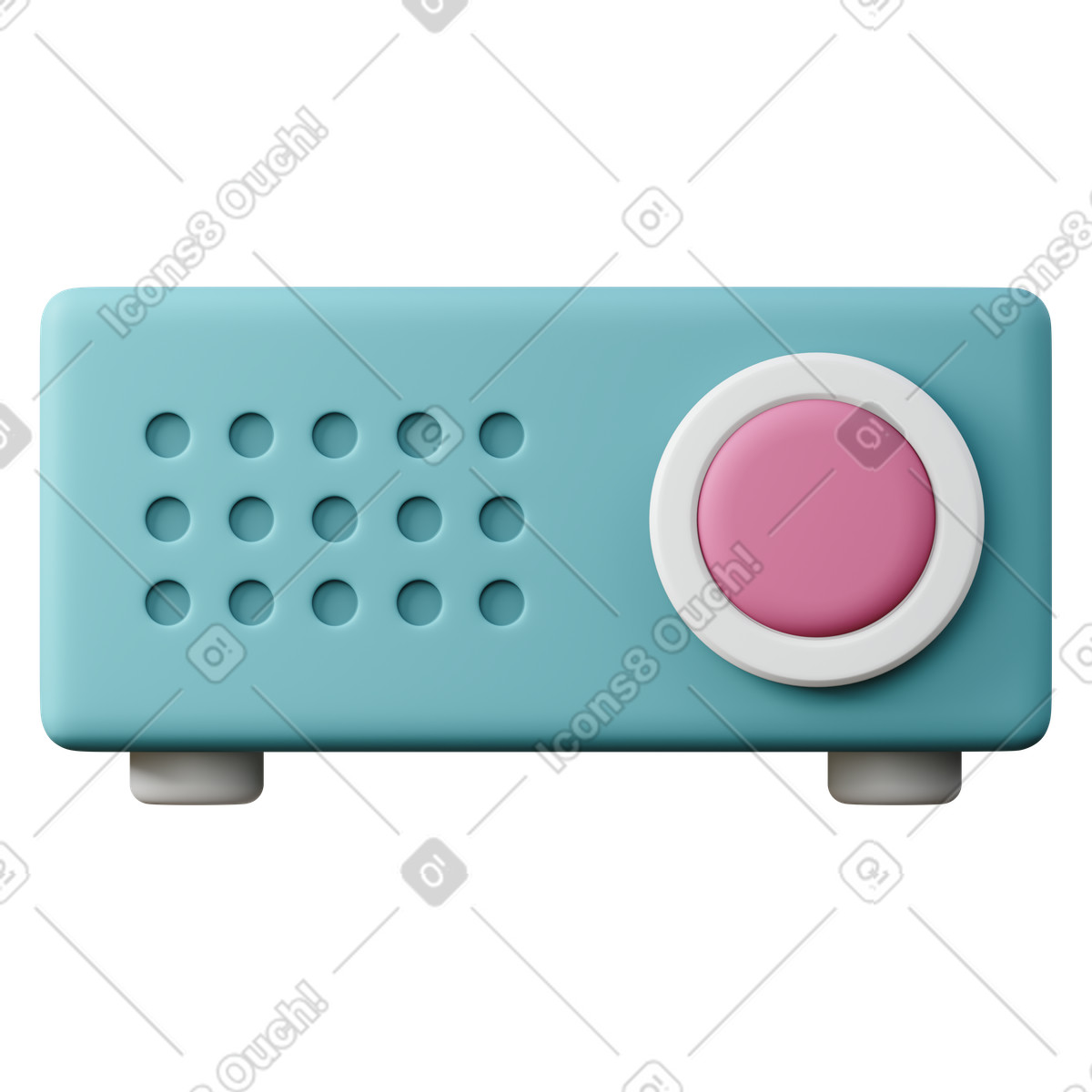 下载 3D Sugary 风格的 Video projector 插画，支持 PNG、SVG 格式