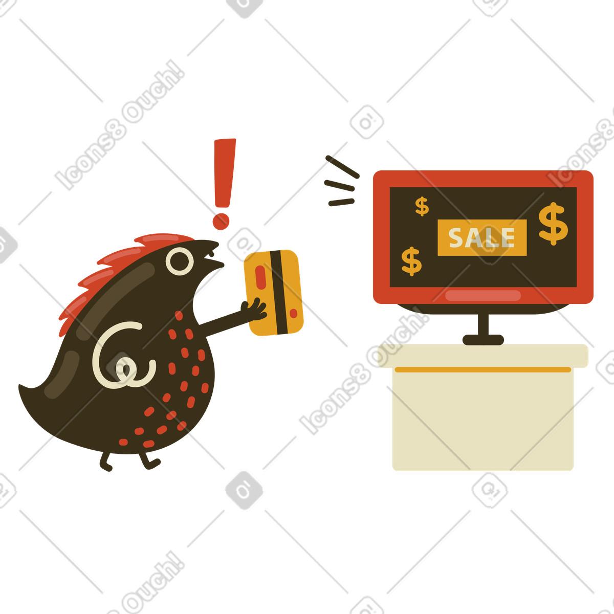 Bird watching, uno spot pubblicitario in vendita tv illustrazione stile Arabica scarica PNG, SVG