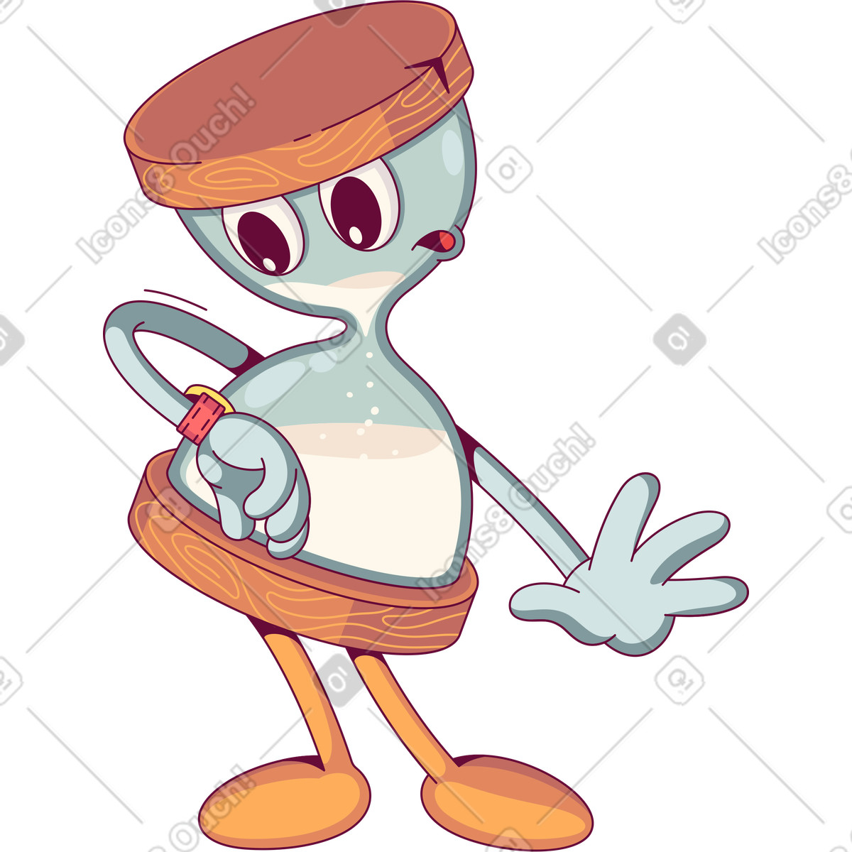 Hourglass illustration in Handy style download in PNG, SVG