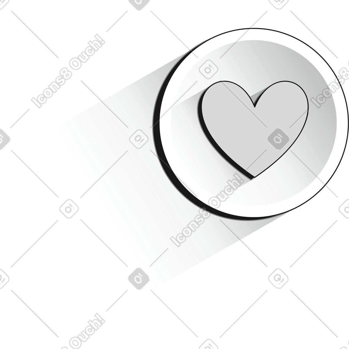 Ilustração de Like heart badge used for social media engagement and positive feedback em no estilo Futuristic para baixar em PNG, SVG