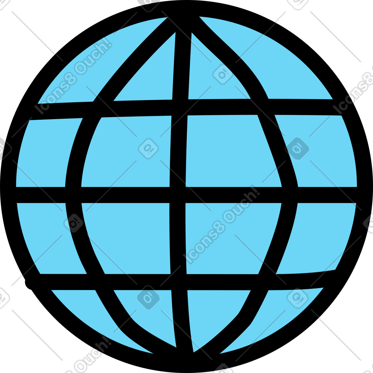 Blue planet illustration in PNG, SVG