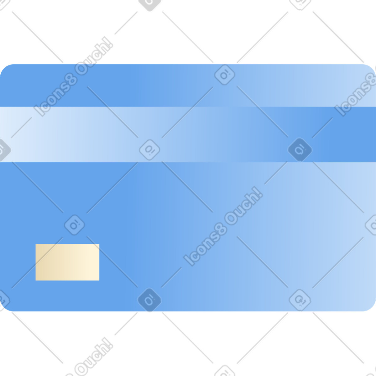 Carta di credito blu illustrazione in stile Silky scarica in PNG, SVG