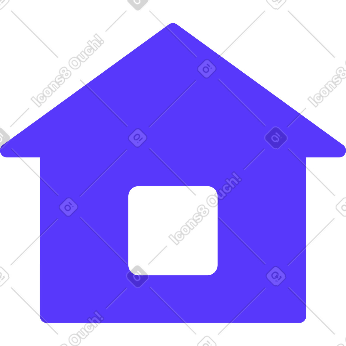 Blue small house illustration in Pablita style download in PNG, SVG
