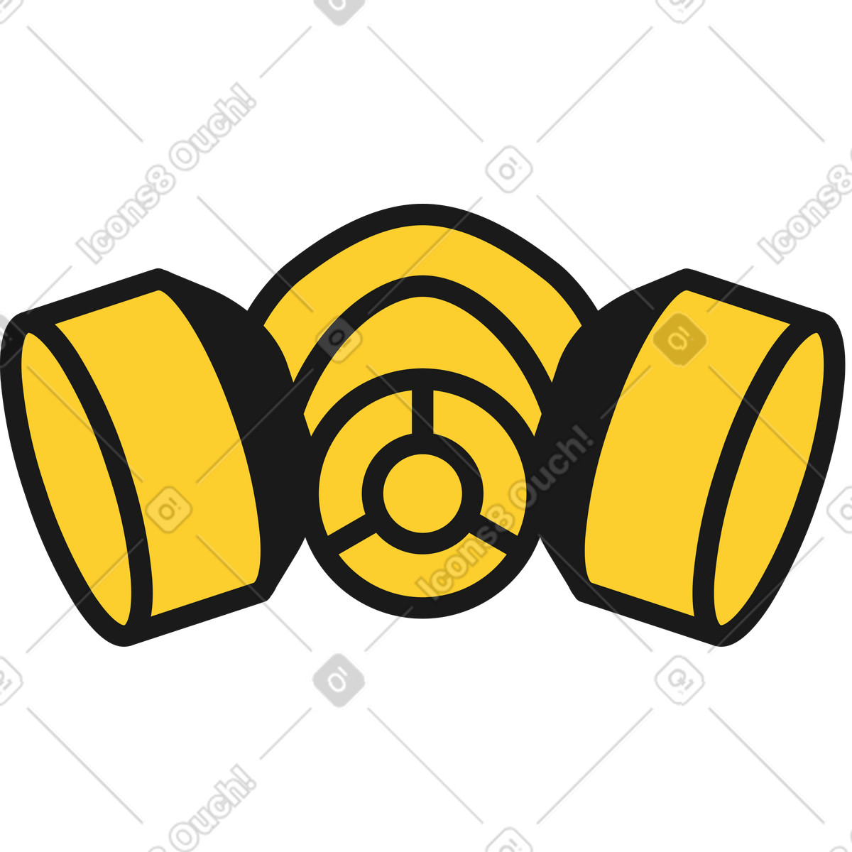 Fronte maschera antigas illustrazione in stile Taxi scarica in PNG, SVG