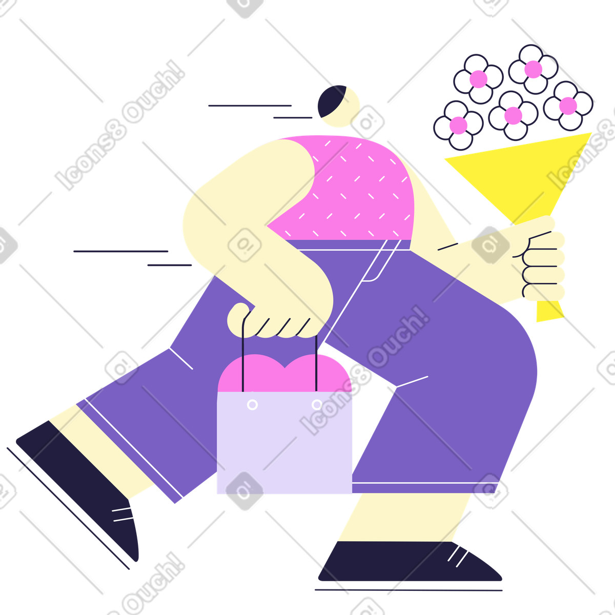Prepararsi per san valentino illustrazione in stile Mellow scarica in PNG, SVG