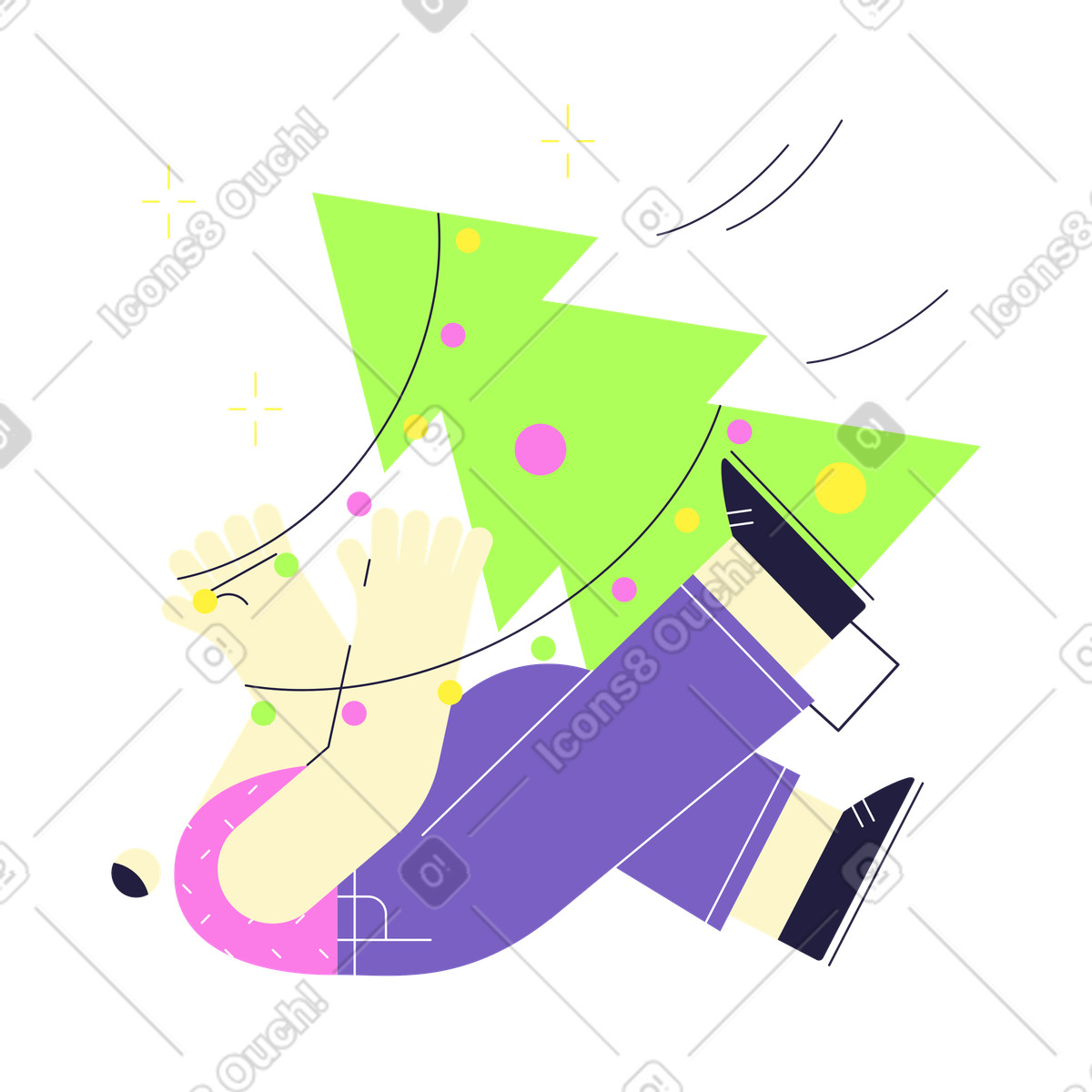Christmas error illustration featuring an icon, ideal for something went wrong clipart in SVG GIF