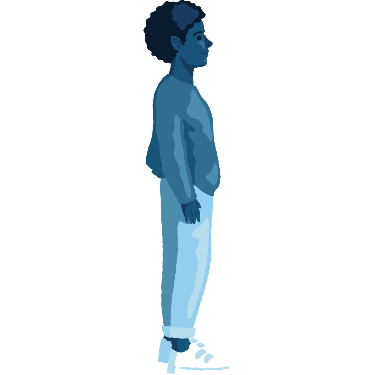 下载 Cherry 风格的 Boy standing side view 插画，支持 PNG、SVG 格式