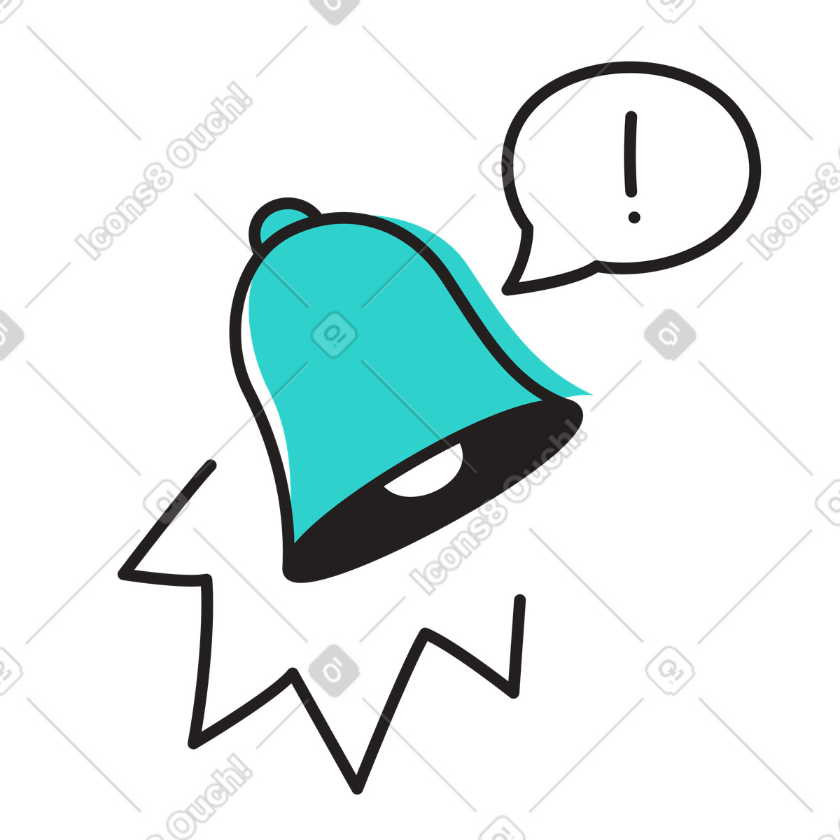 Illustration La notification est arrivée dans le style Little à télécharger aux formats PNG, SVG