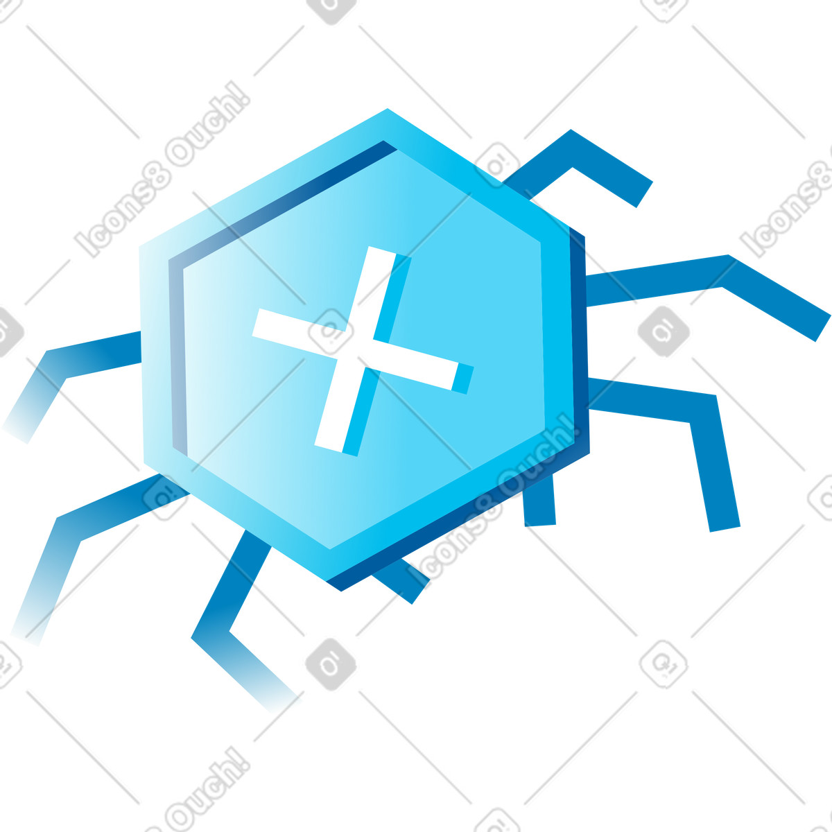 Cyborg spider illustration in Icy style download in PNG, SVG
