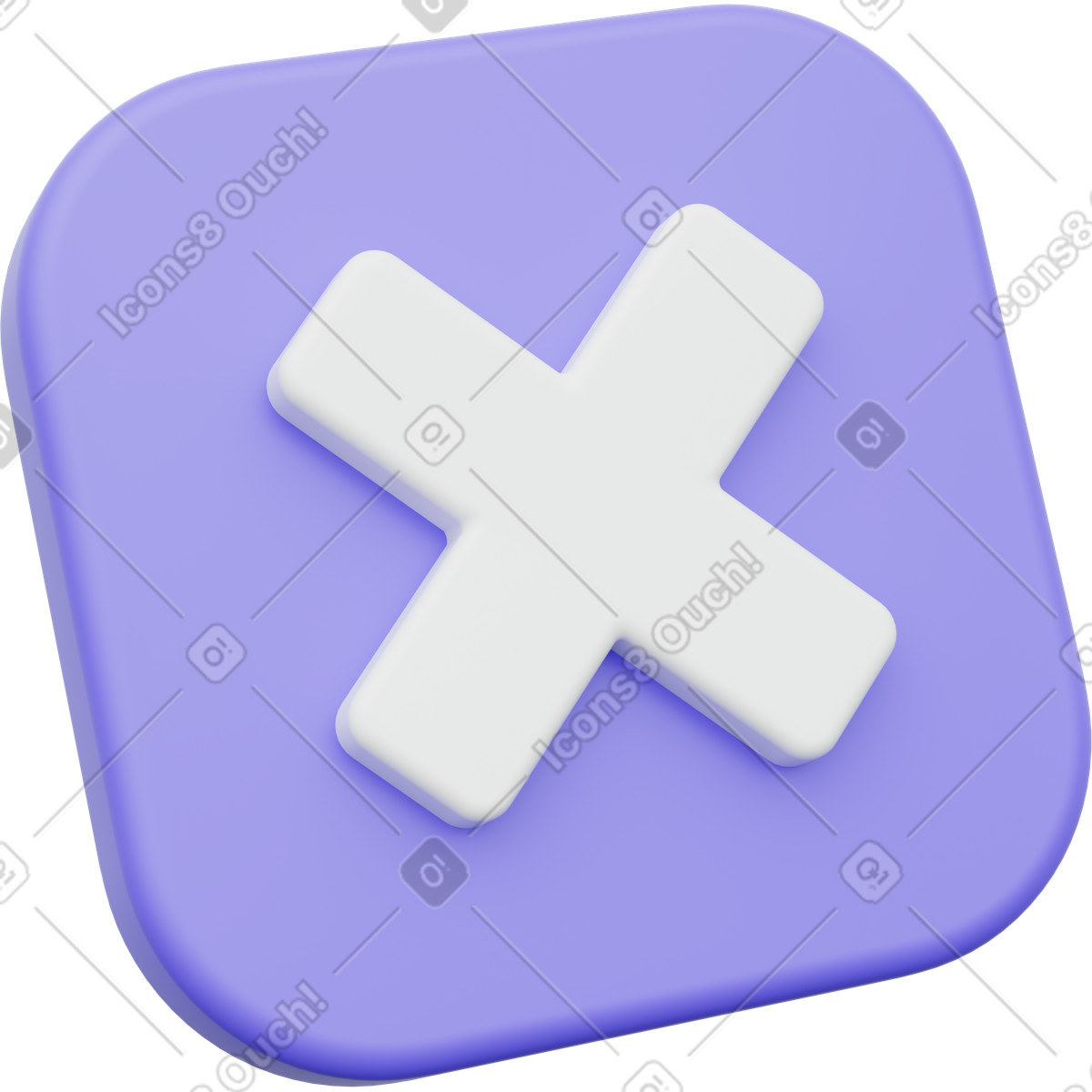 Cross icon, cancel symbol, error and close button illustration in PNG, SVG