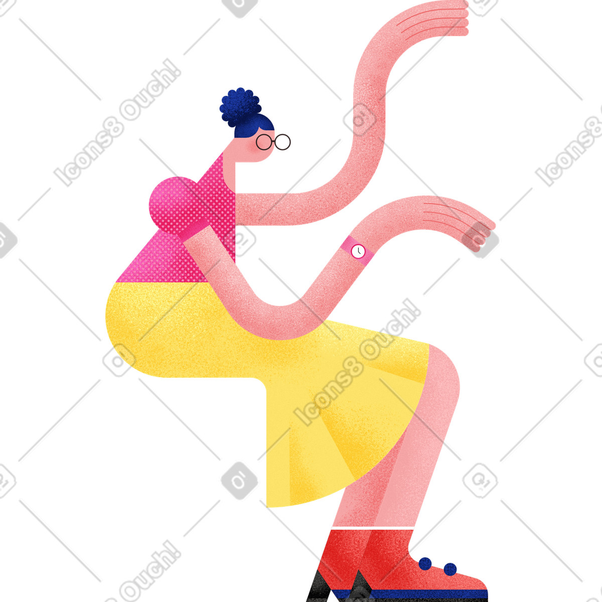 下载 Willowy 风格的 Sitting girl 插画，支持 PNG、SVG 格式