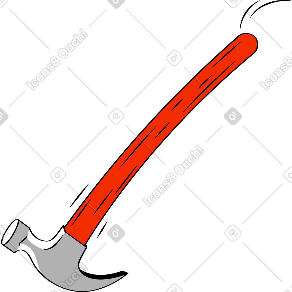 Hammer-Illustration im Looney-Stil als Download in PNG, SVG