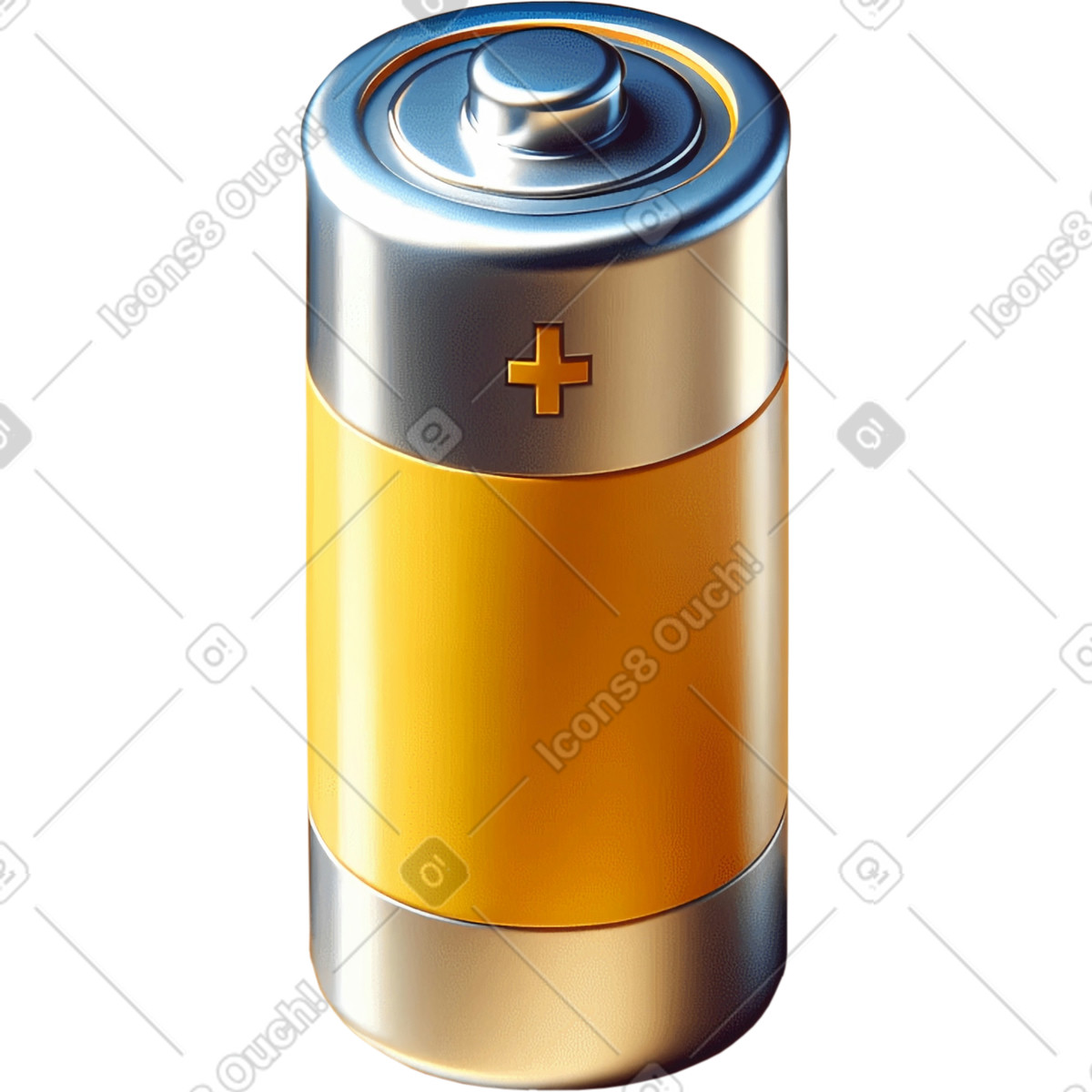 Battery illustration in 3D Mini style download in PNG, SVG