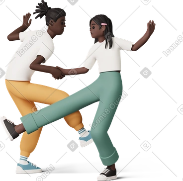 Young girl and boy dancing PNG, SVG