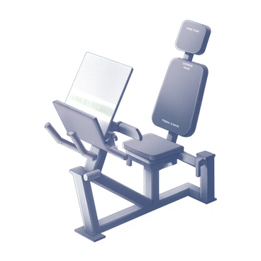 A sleek gym machine with labeled parts illustrating its function for exercise